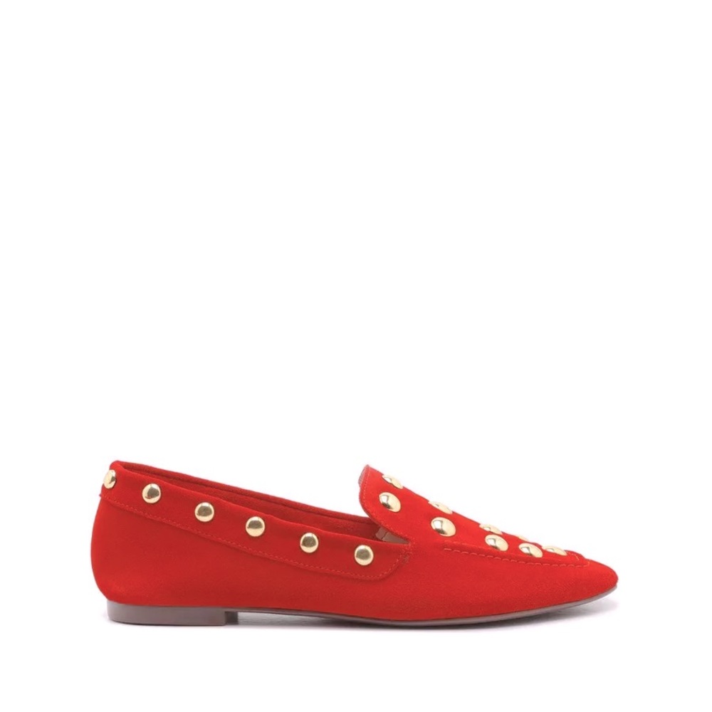 SCHUTZ Laurie Studded Suede Loafer